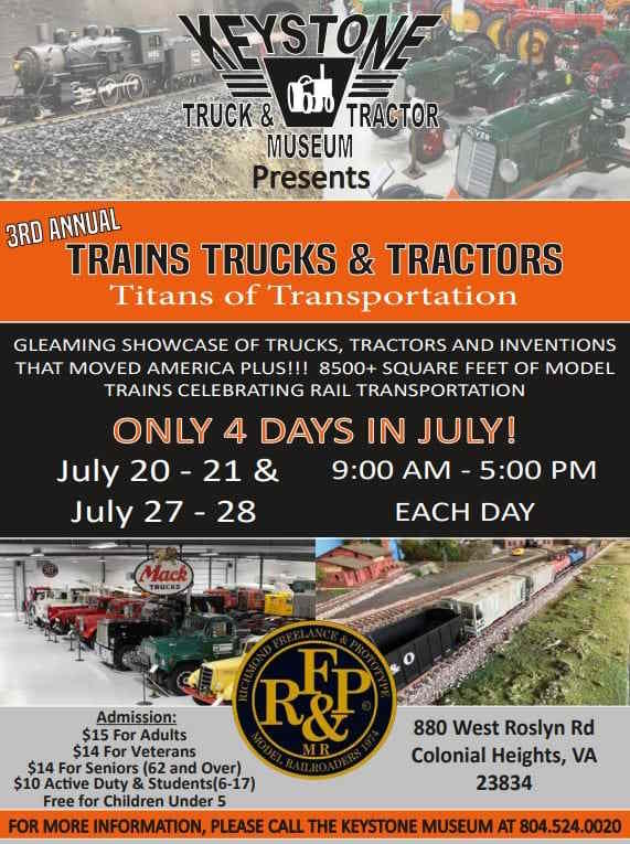 2024 Keystone Trains Trucks and Tractor Show - July 20-21 and 27-28